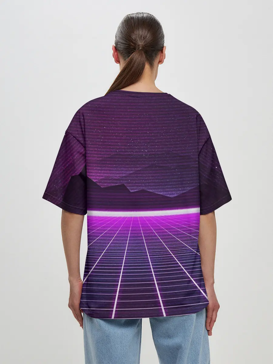Женская футболка оверсайз / Synthwave