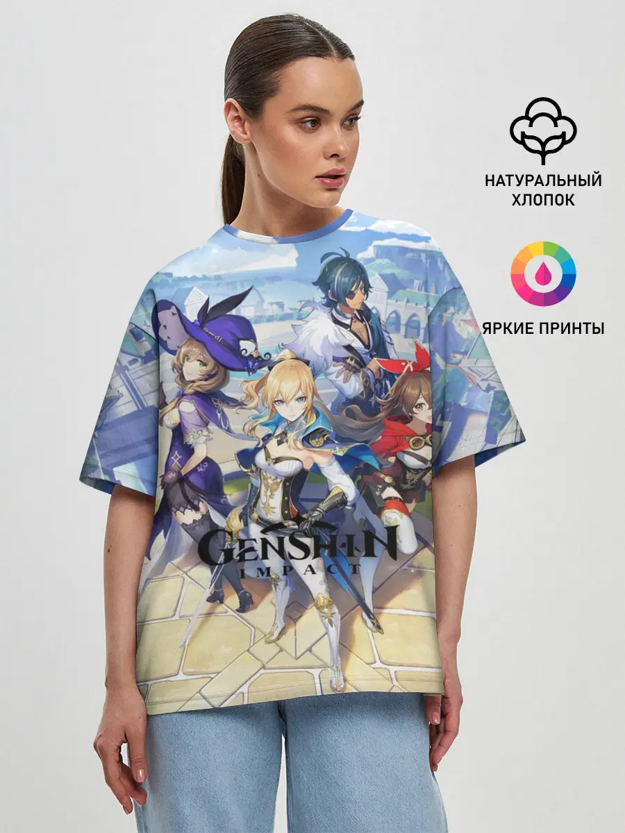Женская футболка оверсайз / GENSHIN IMPACT