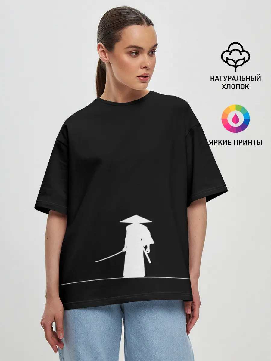 Женская футболка оверсайз / Одинокий самурай