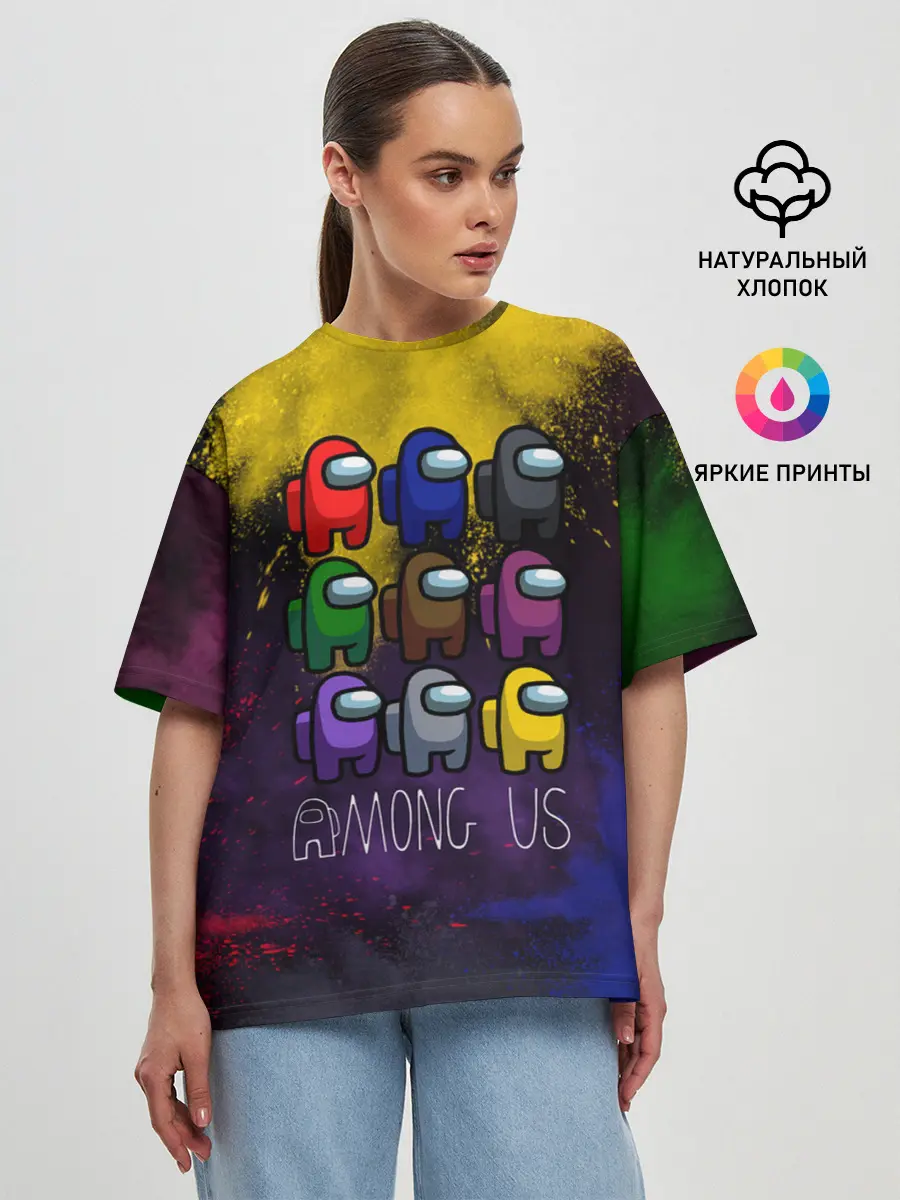 Женская футболка оверсайз / AMONG US.