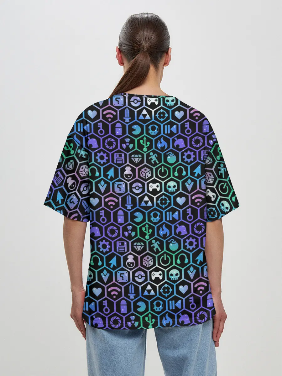 Женская футболка оверсайз / ГЕЙМЕРСКИЙ НЕОН