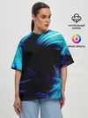 Женская футболка оверсайз / Неоновый вихрь