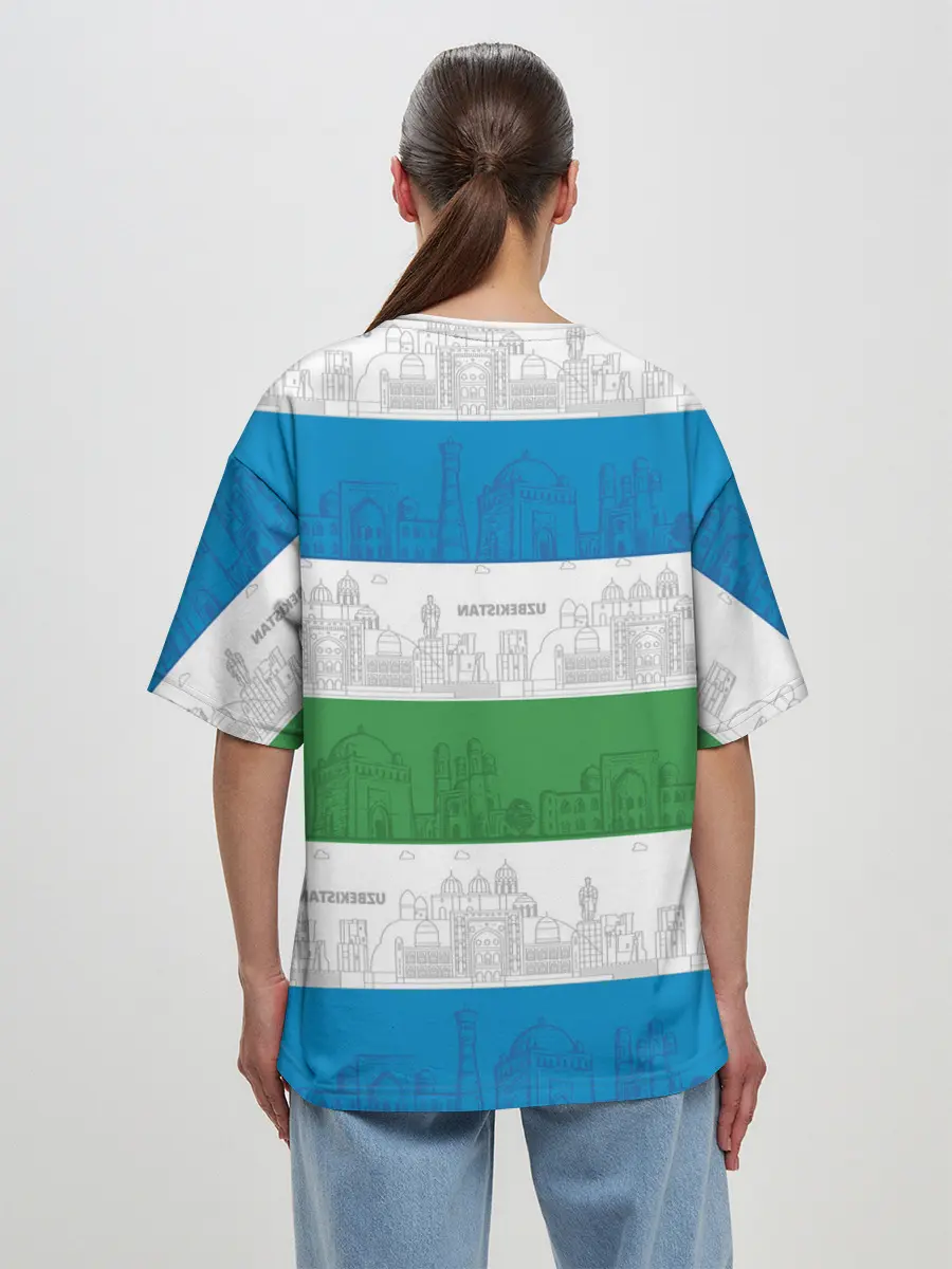 Женская футболка оверсайз / Узбекистан