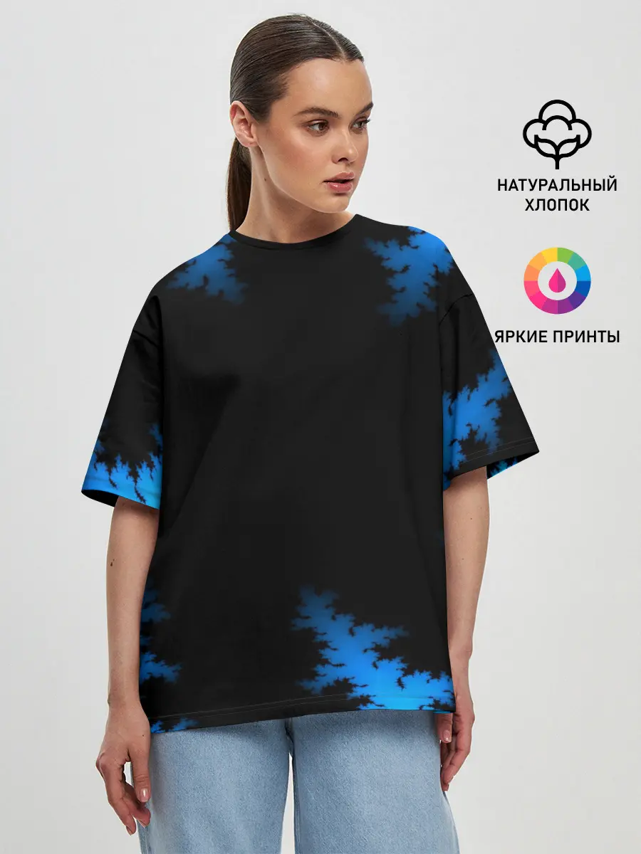 Женская футболка оверсайз / Морозный узор
