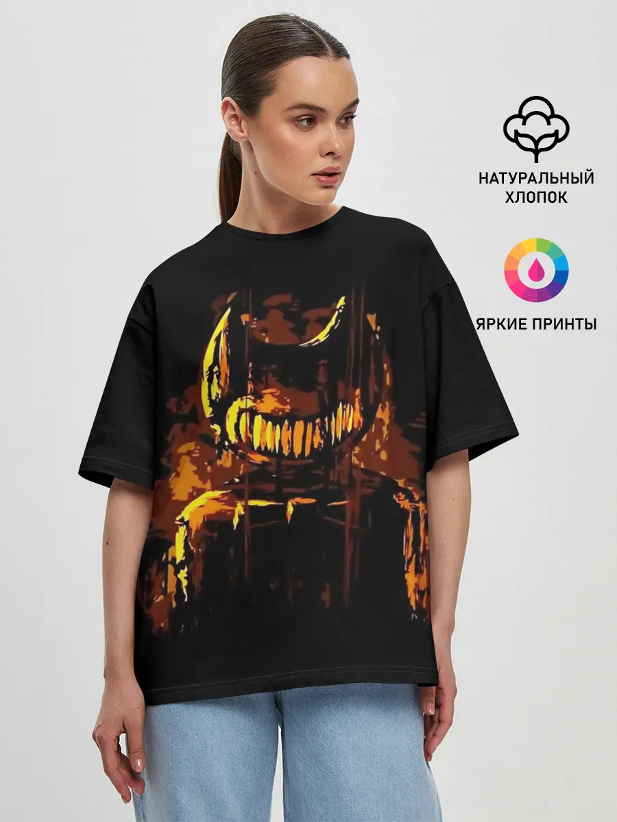 Женская футболка оверсайз / Bendy And The Ink Machine