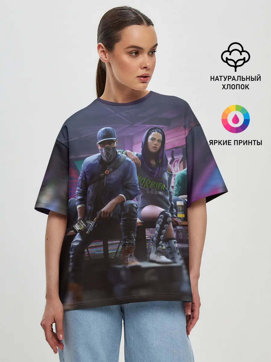 Женская футболка оверсайз / Watch dogs