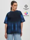 Женская футболка оверсайз / НЕОНОВЫЙ ДОЖДЬ