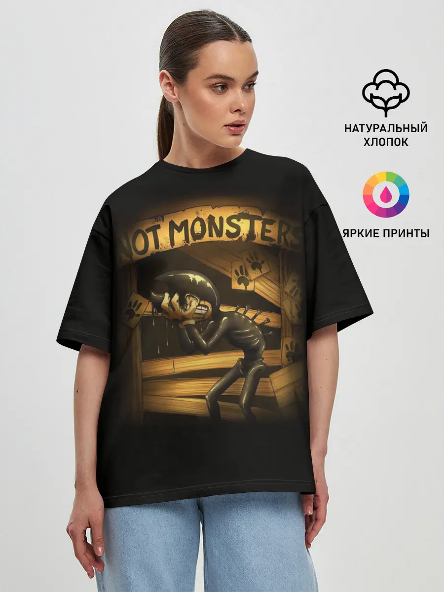 Женская футболка оверсайз / Bendy And The Ink Machine