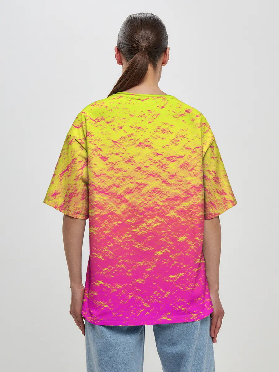 Женская футболка оверсайз / Яркий закат