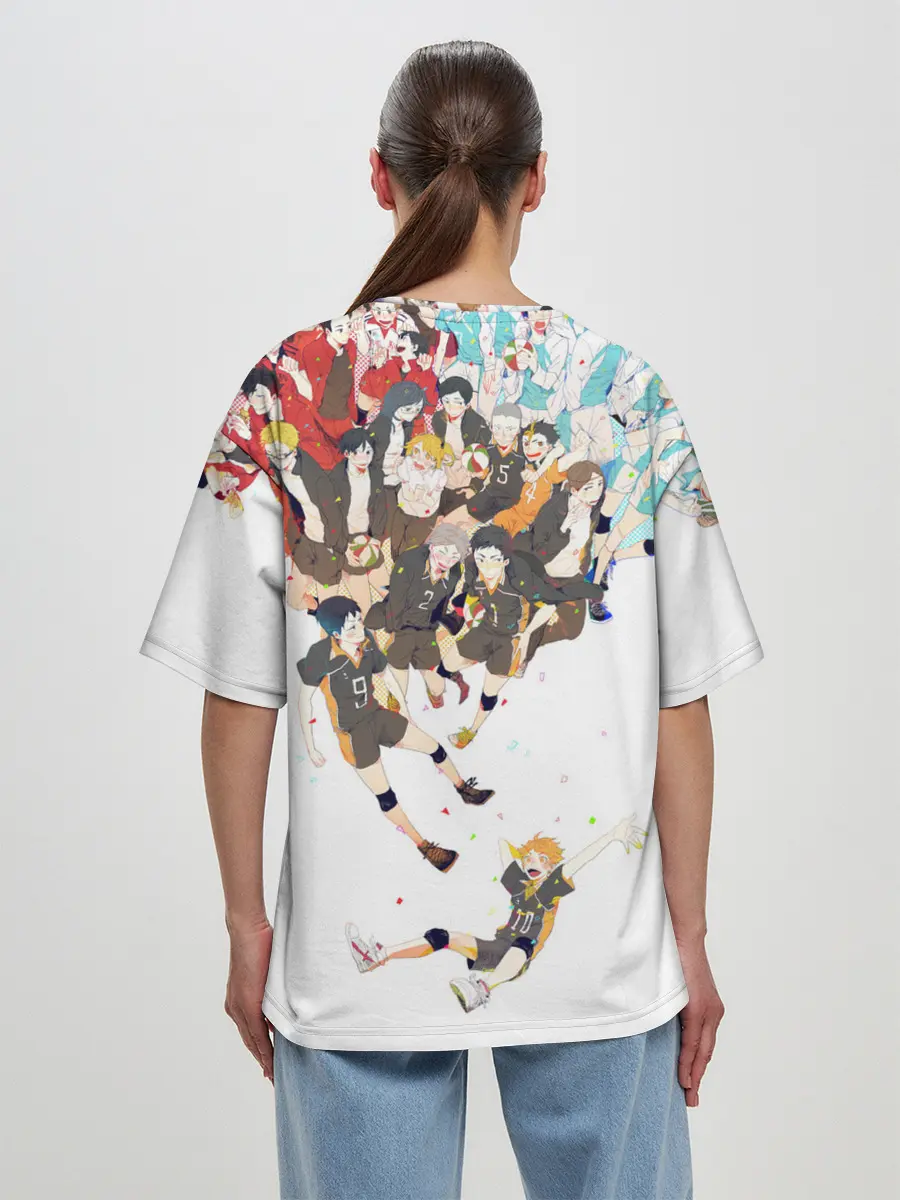 Женская футболка оверсайз / Все герои Haikyuu