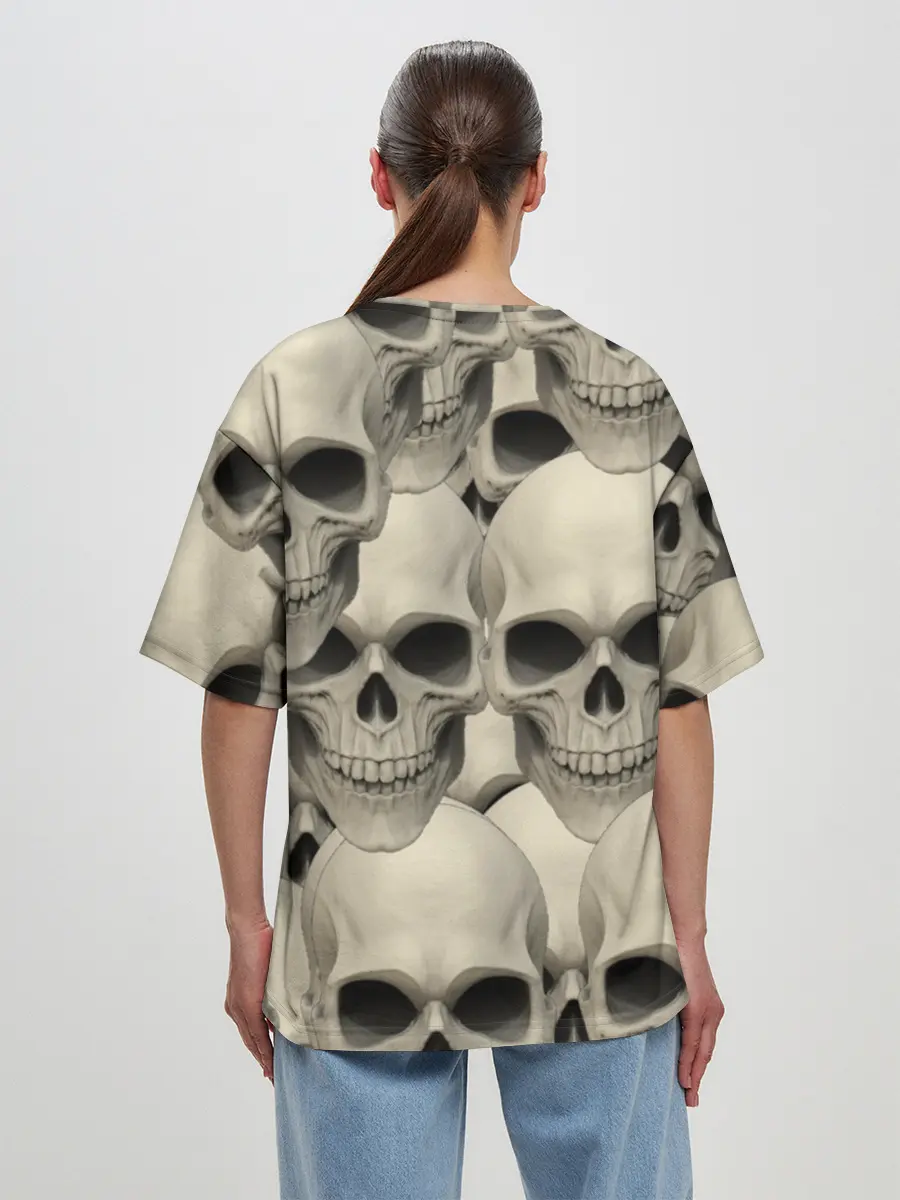 Женская футболка оверсайз / Черепа
