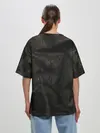 Женская футболка оверсайз / Черная кожа