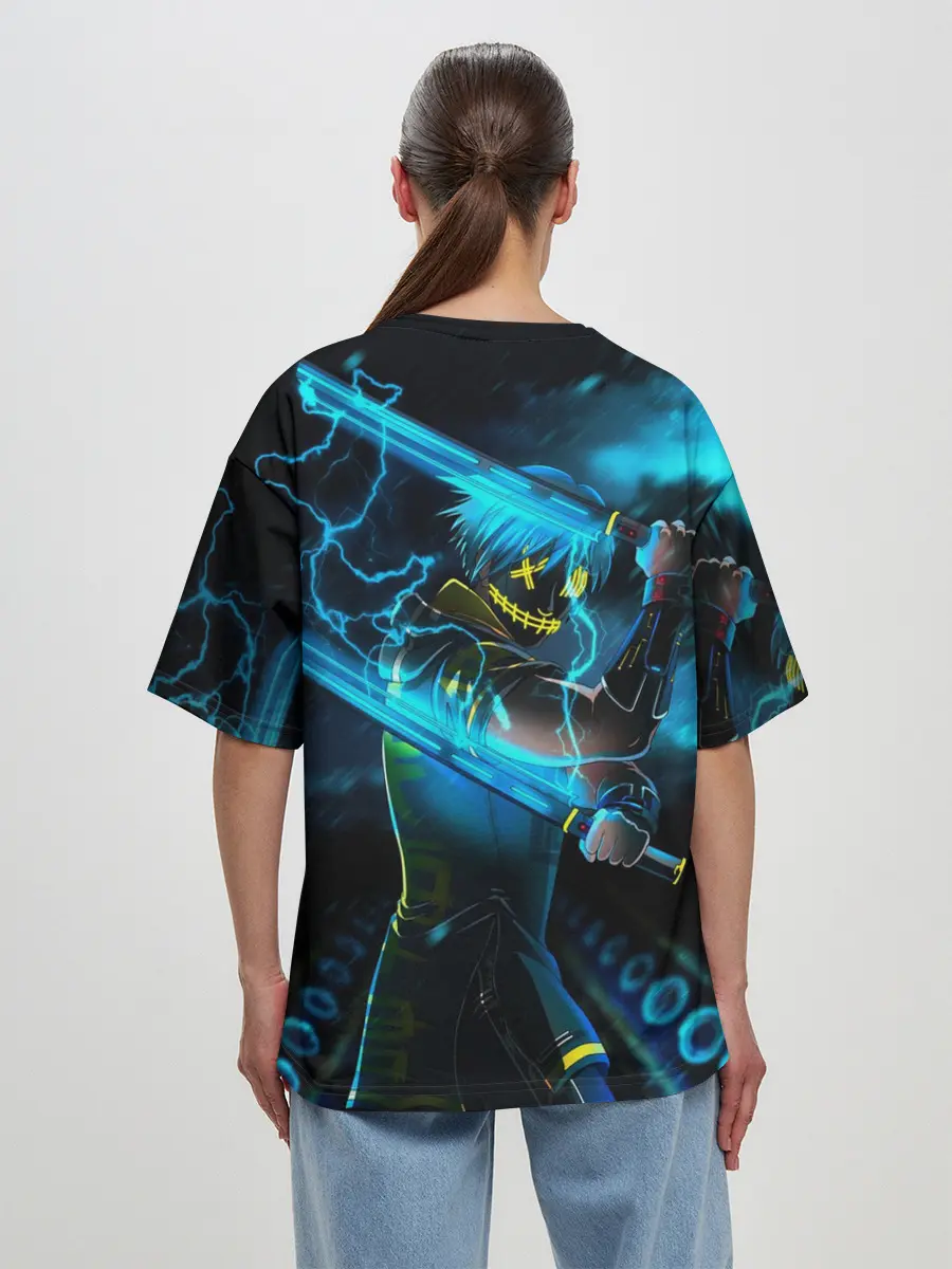 Женская футболка оверсайз / NEON SAMURAI