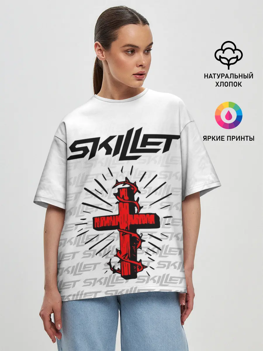 Женская футболка оверсайз / SKILLET
