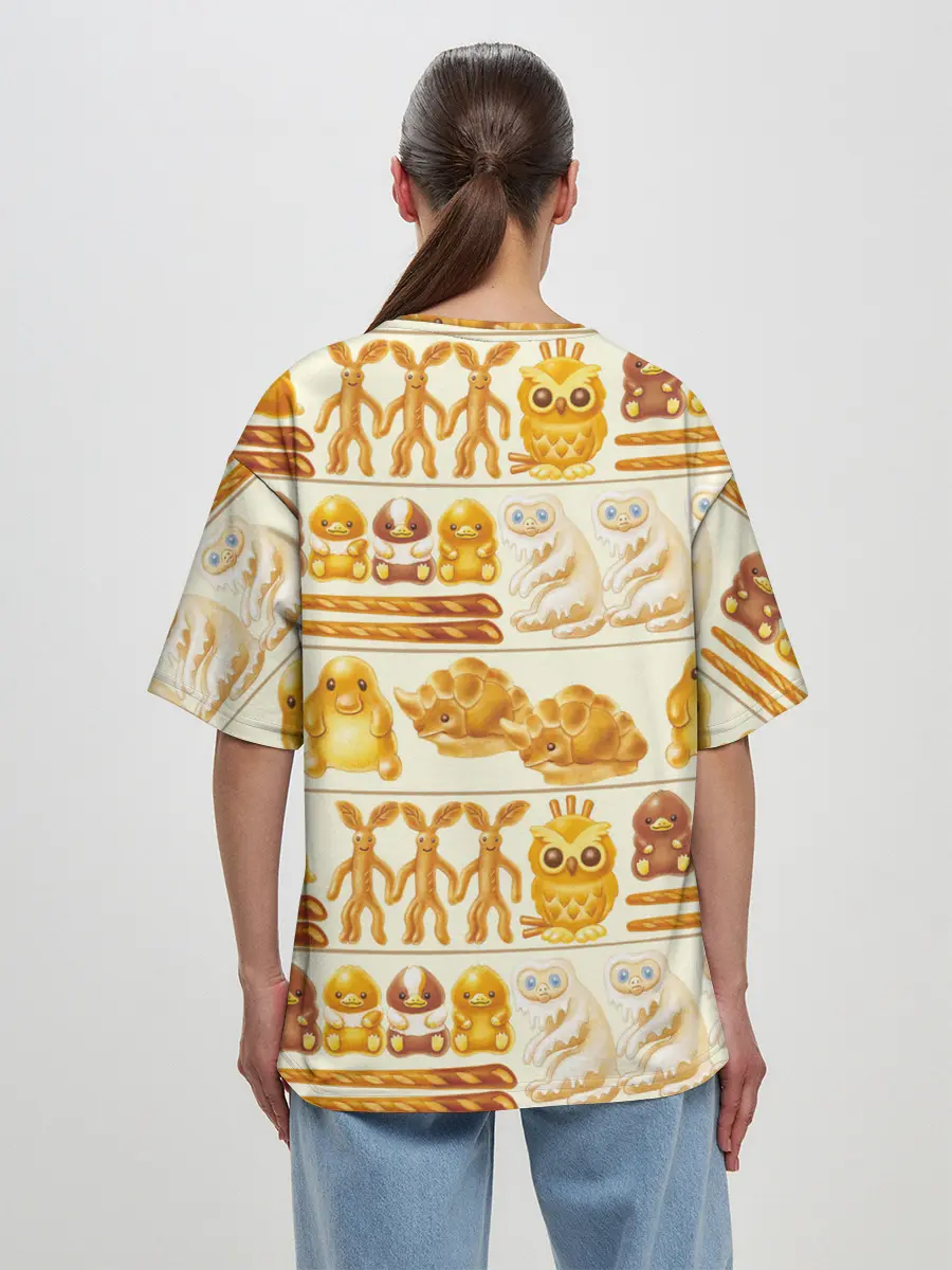 Женская футболка оверсайз / Newton Scamander in Bakery