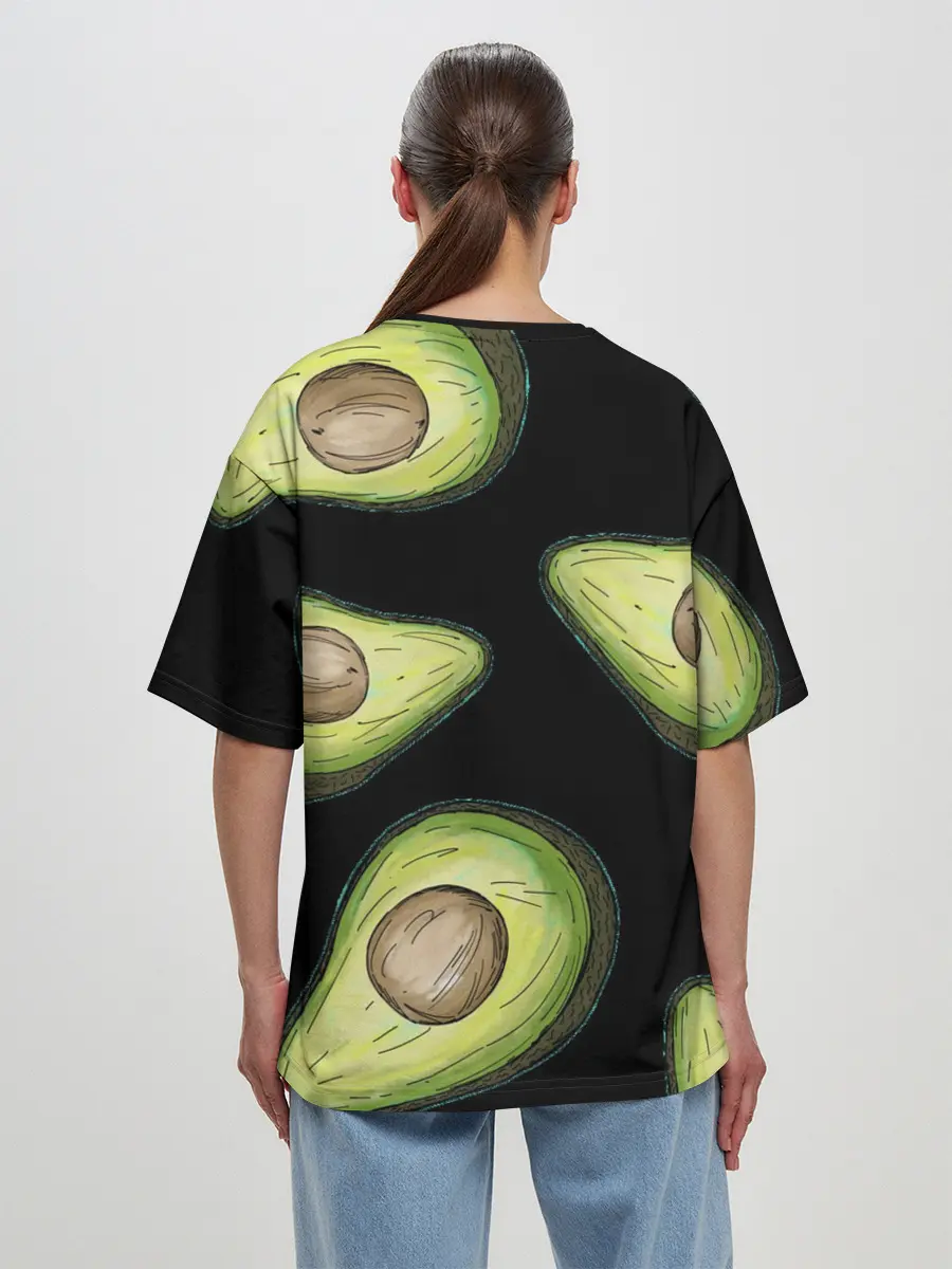 Женская футболка оверсайз / Авокадо