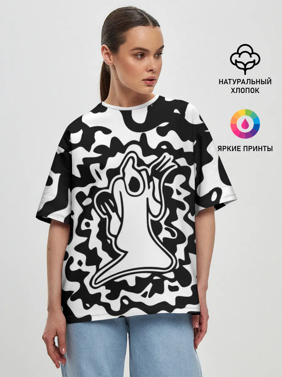 Женская футболка оверсайз / HAUNTED FAMILY