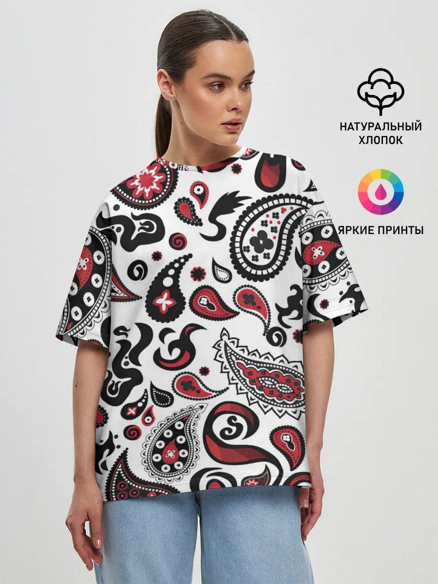 Женская футболка оверсайз / Молекулярный рисунок