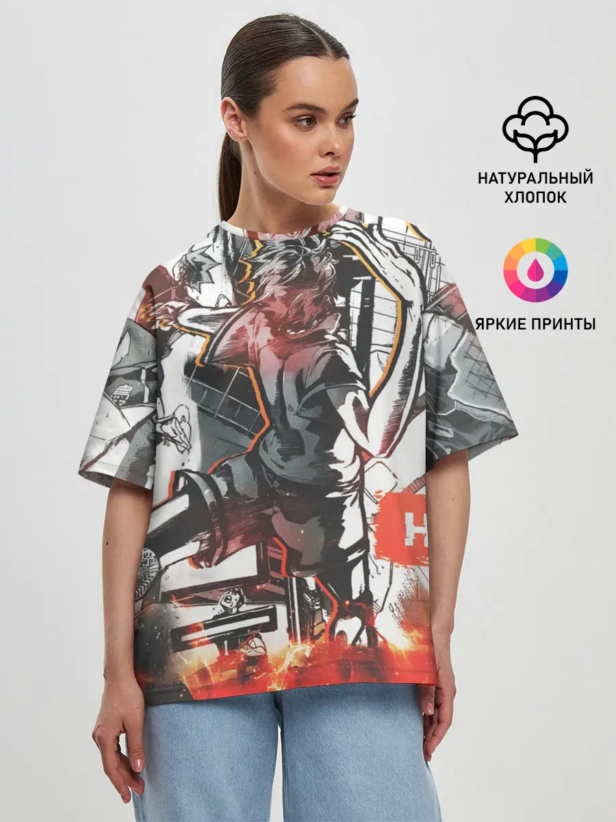 Женская футболка оверсайз / Haikyu Haikyuu Haikuu