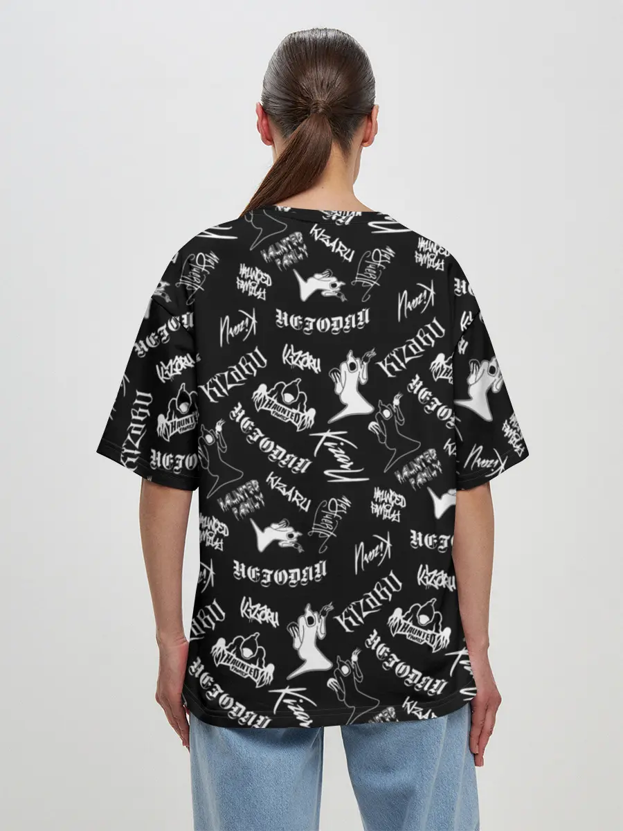 Женская футболка оверсайз / KIZARU / HAUNTED FAMILY