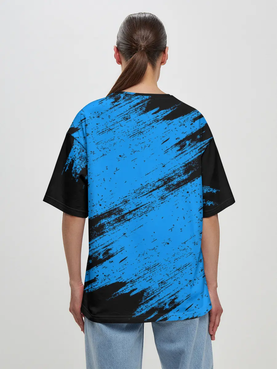 Женская футболка оверсайз / AMONG US - Синий в Короне