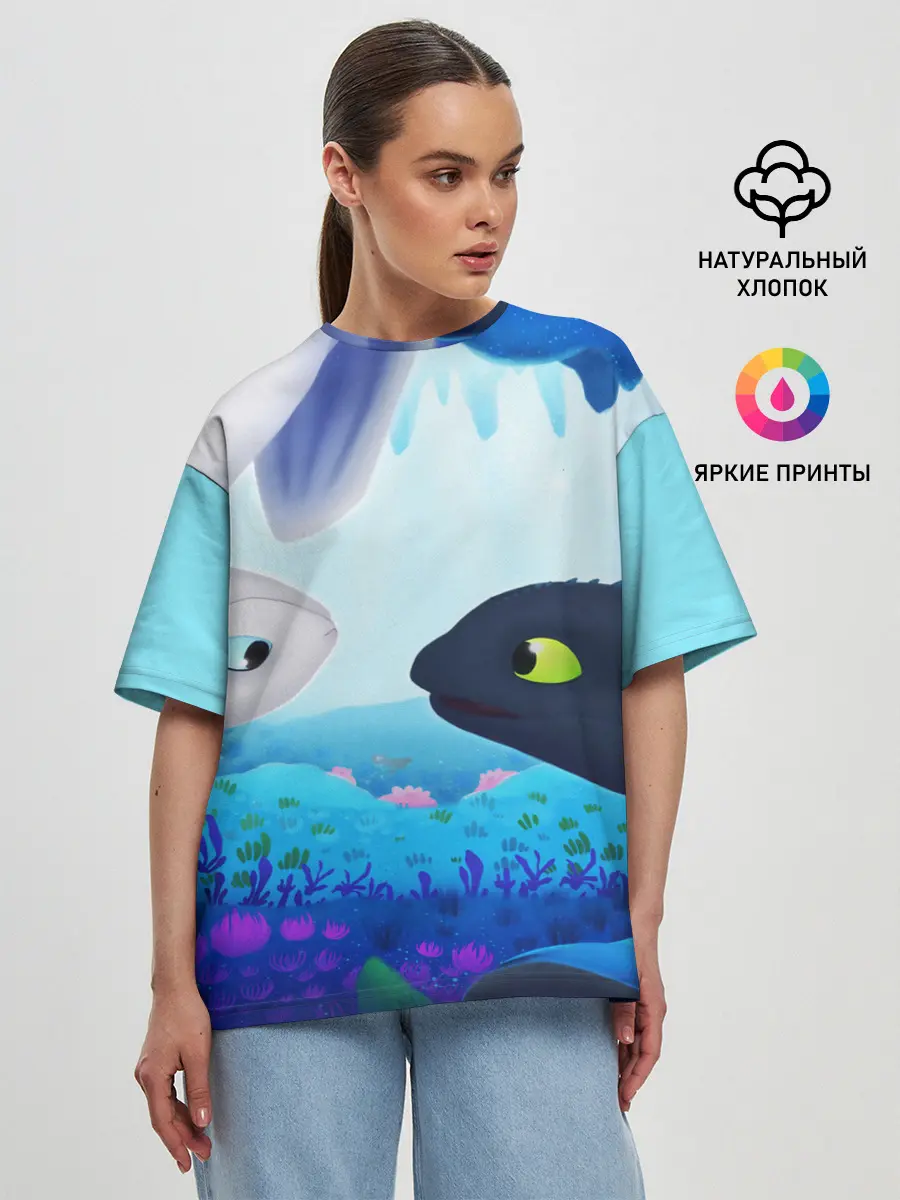 Женская футболка оверсайз / Приручить Дракона