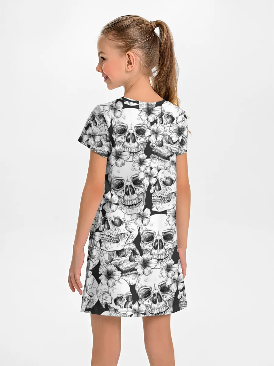 Детское платье / Черепа в цветах