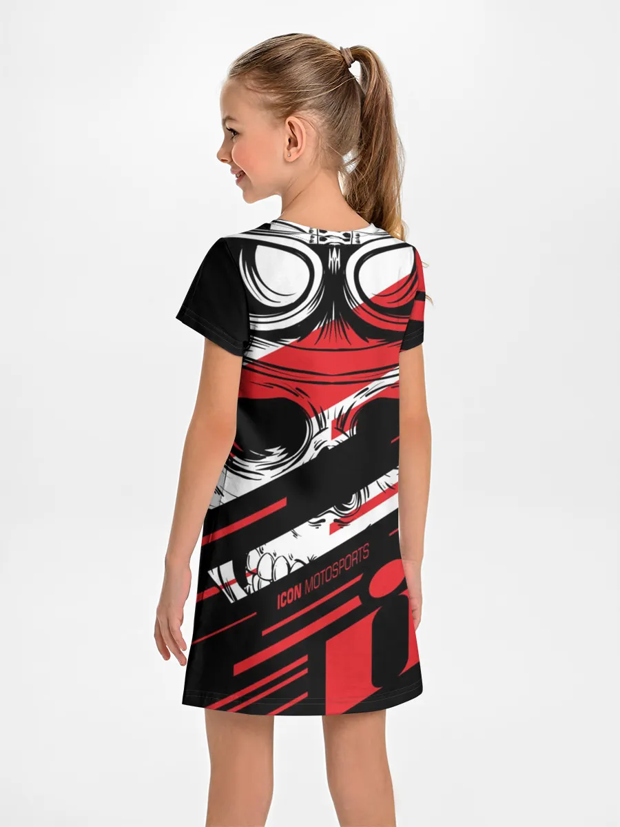 Детское платье / Череп Icon красный