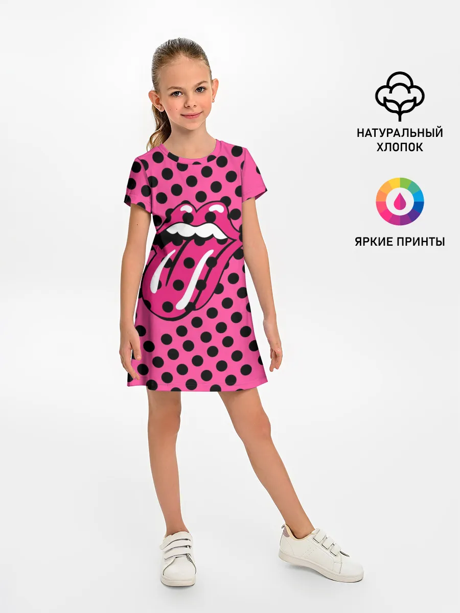 Детское платье / rolling stones pink logo