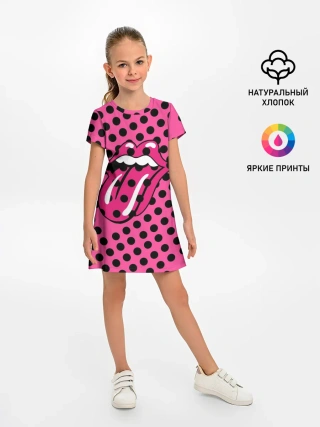 Детское платье / rolling stones pink logo