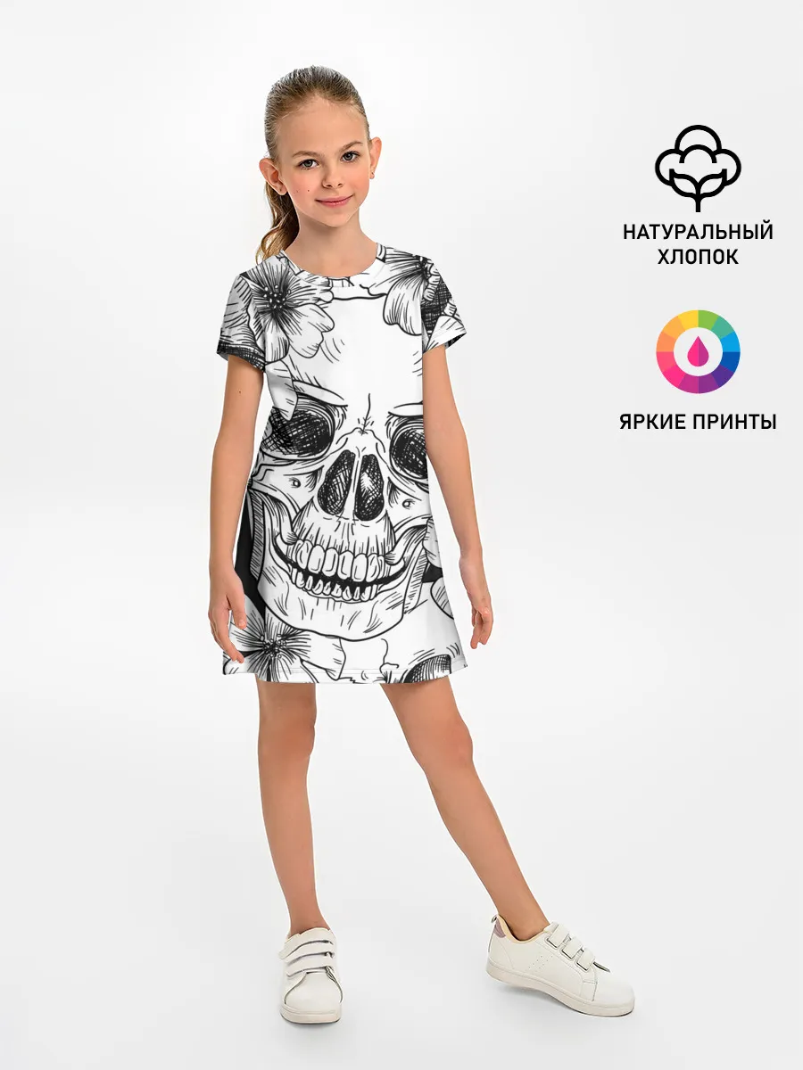 Детское платье / Цветочный череп