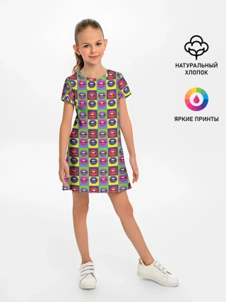 Детское платье / Губы. Поп-арт