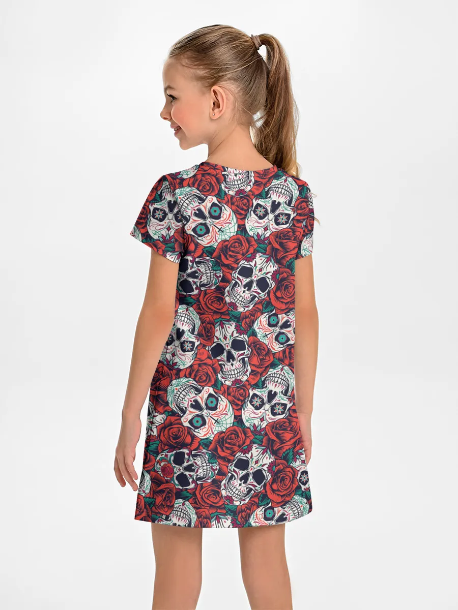 Детское платье / Тату черепа и розы