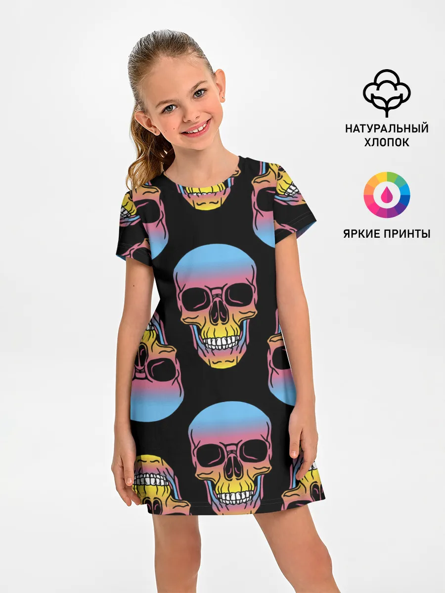 Детское платье / Neon skull
