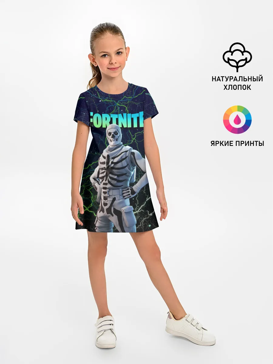 Детское платье / Fortnite Skull Trooper