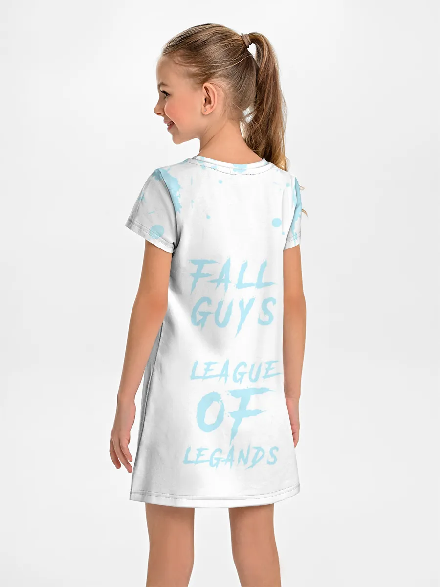 Детское платье / Fall guys x league of legands
