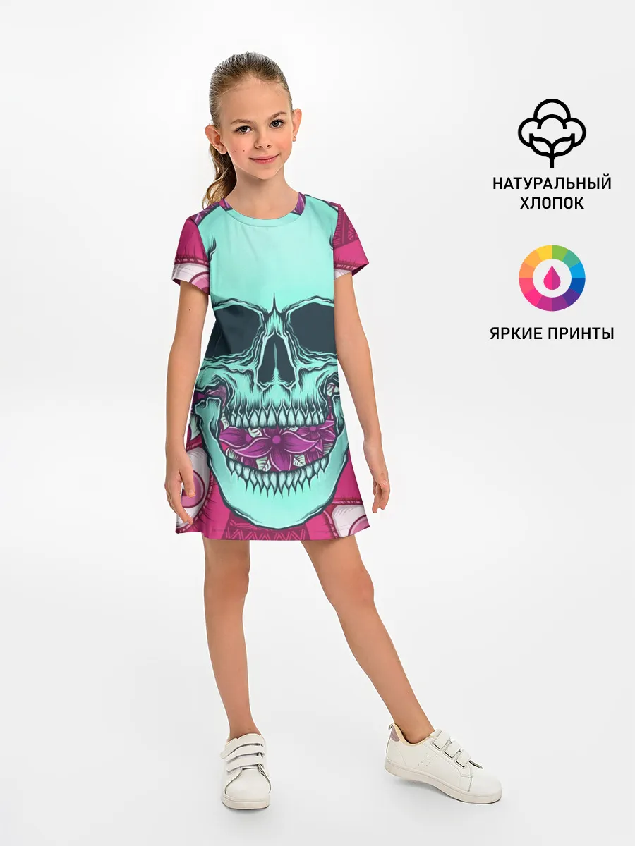 Детское платье / Череп в цветах