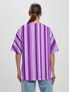 Женская футболка оверсайз / Фиолетово-чёрные полосы