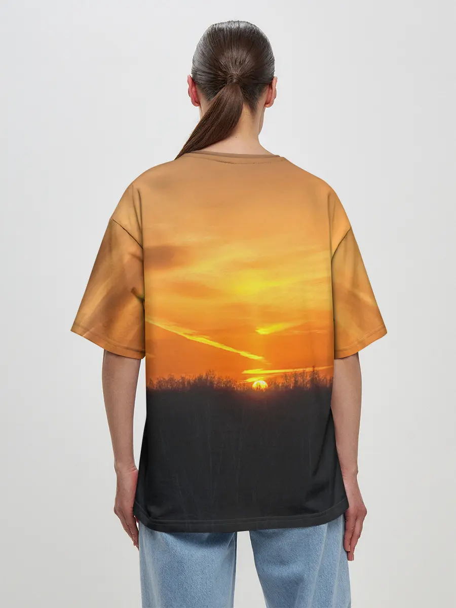 Женская футболка оверсайз / Закат