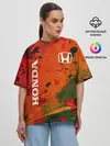 Женская футболка оверсайз / HONDA / ХОНДА