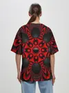 Женская футболка оверсайз / Красный цветок