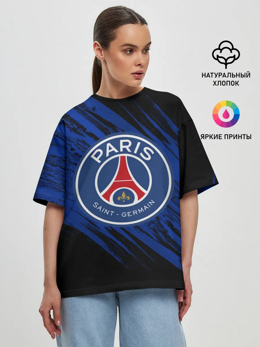 Женская футболка оверсайз / ПСЖ