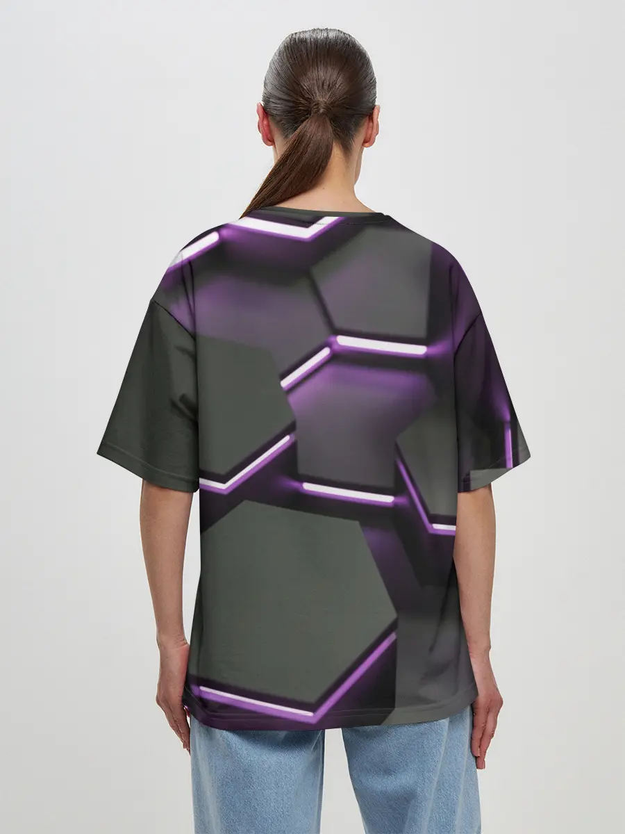 Женская футболка оверсайз / Neon light