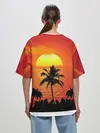 Женская футболка оверсайз / Пальмы на фоне моря