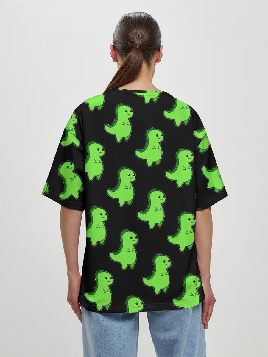 Женская футболка оверсайз / Динозавры