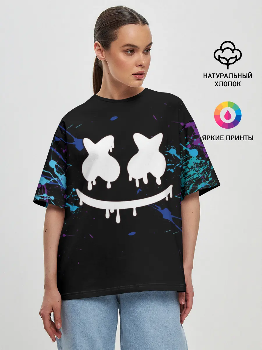 Женская футболка оверсайз / MARSHMELLO