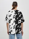 Женская футболка оверсайз / Паттерн ДжоДжо черно-белый