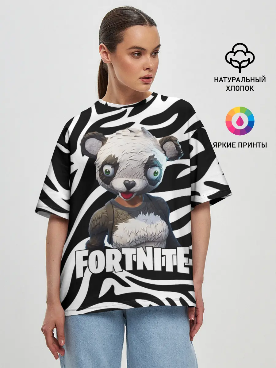 Женская футболка оверсайз / Fortnite | Panda
