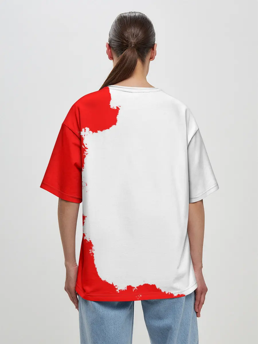 Женская футболка оверсайз / Хамон красный