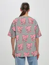 Женская футболка оверсайз / РОЗОВЫЕ СЛОНИКИ ПАТТЕРН